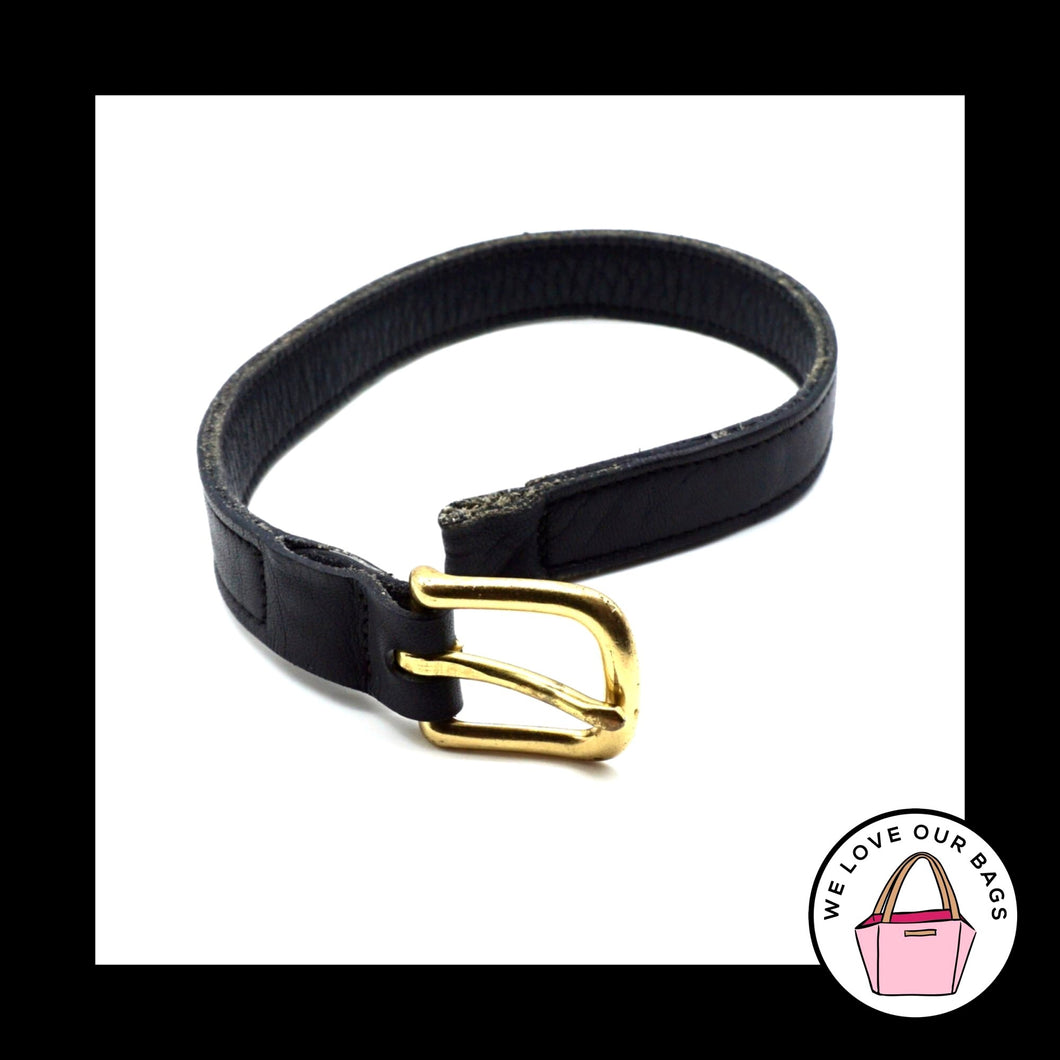 VINTAGE COACH Navy Blue Leather Gold Brass Buckle REPLACEMENT Bag Purse Strap