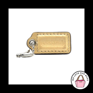 1.5" Small COACH Light Yellow Patent Leather Key Fob Bag Charm Keychain Hang Tag