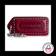 Load image into Gallery viewer, COACH Y2K VINTAGE Hang Tag 2" Cherry Red Leather Bag Charm Keychain Fob Medium
