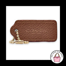 Load image into Gallery viewer, COACH HANG TAG 2" Brown Pebbled Leather Bag Charm Keychain Fob New York Medium
