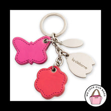 Load image into Gallery viewer, Y2K Vintage LIZ CLAIBORNE Butterfly Ladybug Flower Leather Bag Charm Keychain
