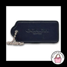 Load image into Gallery viewer, COACH HANG TAG 2.25" Grey Bag Charm Keychain Fob New York Leather Nickel Large
