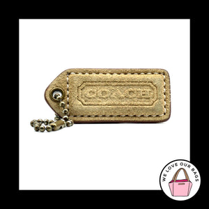 VINTAGE COACH Camel Suede Leather Antique Brass Fob Bag Charm Keychain Hang Tag