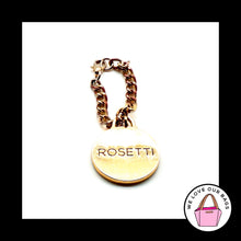 Load image into Gallery viewer, ROSETTI Black Enamel Round Gold Metal Disc Key Fob Bag Charm Keychain Hang Tag

