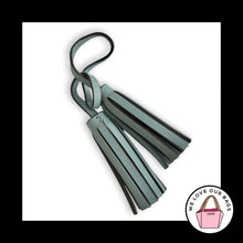 Load image into Gallery viewer, COACH LEGACY Blue Leather Double Tassel Strap Bag Charm Hang Tag Keychain Fob
