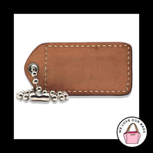 Load image into Gallery viewer, 2.5&quot; Large Y2K VINTAGE COACH Brown Leather Key Fob Bag Charm Keychain Hang Tag
