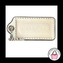 Load image into Gallery viewer, COACH HANG TAG 2.5" White Smooth Leather Bag Charm Keychain Fob Nickel Large
