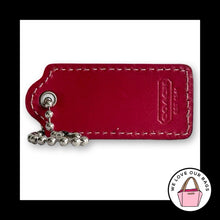 Load image into Gallery viewer, COACH Y2K VINTAGE Hang Tag 2.25" Brown &amp; Cherry Red Leather Bag Charm Fob Large
