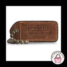 Load image into Gallery viewer, Special Edition 2004 COACH Y2K VINTAGE HangTag Brown Leather Bag Charm Fob Brass
