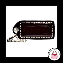Load image into Gallery viewer, 2" Y2K VINTAGE COACH Burgundy Red Patent Leather Fob Bag Charm Keychain Hang Tag

