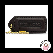 Load image into Gallery viewer, COACH Y2K VINTAGE Hang Tag 2" Mahogany Brown Brass Leather Bag Charm Keychain

