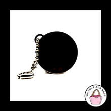 Load image into Gallery viewer, VINTAGE COACH Black Round Enamel DISC Nickel Key Fob Bag Charm Keychian Hang Tag
