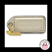 Load image into Gallery viewer, COACH Y2K VINTAGE Hang Tag 2" Chalk White Bag Charm Keychain Fob Leather Brass
