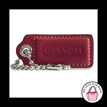 Load image into Gallery viewer, COACH HANG TAG 2.25" Red with Back Stripe Leather Bag Charm Keychain Fob Large

