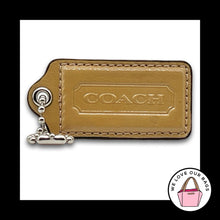 Load image into Gallery viewer, COACH HANG TAG 2.5" Bag Charm Keychain Fob Muted Yellow Patent Leather Large
