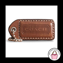 Load image into Gallery viewer, COACH Y2K VINTAGE Hang Tag 2" Brown Leather &amp; Suede Bag Charm Keychain Fob

