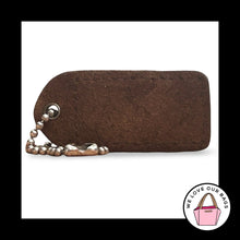 Load image into Gallery viewer, COACH Y2K VINTAGE Hang Tag 2" Brown Leather &amp; Suede Bag Charm Keychain Fob
