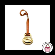 Load image into Gallery viewer, DOONEY &amp; BOURKE Gold Brass DUCK Brown Leather Fob Bag Charm Keychain Hang Tag
