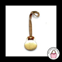 Load image into Gallery viewer, DOONEY &amp; BOURKE Gold Brass DUCK Brown Leather Fob Bag Charm Keychain Hang Tag
