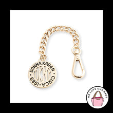 Load image into Gallery viewer, Y2K Vintage DKNY DONNA KAREN Cutout Gold Chain Bag Charm Hang Tag Keychain Fob
