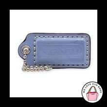 Load image into Gallery viewer, COACH HANG TAG 2" Periwinkle Blue Patent Leather Bag Charm Keychain Fob Nickel

