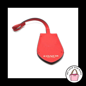 COACH CLOCHETTE Keyring Pouch Red Leather Brass Fob Bag Charm Keychain Hang Tag