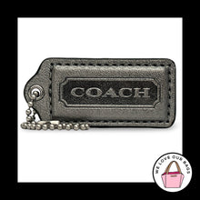 Load image into Gallery viewer, COACH HANG TAG 2.25" Silver Metallic Leather Bag Charm Keychain Fob Nickel Large
