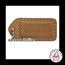 Load image into Gallery viewer, COACH Y2K VINTAGE Hang Tag 2" Camel Brown Leather Bag Charm Keychain Fob Medium
