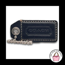 Load image into Gallery viewer, Limited Edition COACH Vintage Y2K Hang Tag Bag Charm Keychain Black Leather 2.25

