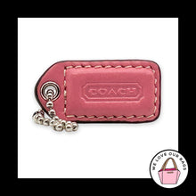 Load image into Gallery viewer, COACH Y2K VINTAGE Hang Tag 1.5" Pink Leather Bag Charm Keychain Fob Nickel Small
