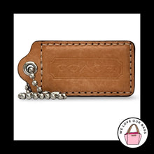 Load image into Gallery viewer, COACH HANG TAG 2.5" Natural Saddle Brown &amp; Pink Leather Bag Charm Keychain Fob
