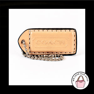 2" VINTAGE COACH Natural Saddle Leather Nickel Fob Bag Charm Keychain Hang Tag
