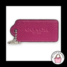 Load image into Gallery viewer, COACH HANG TAG 2.25" Pink Pebbled Leather Bag Charm Keychain Fob New York Large
