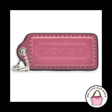 Load image into Gallery viewer, COACH HANG TAG 2.25" Pink Patent Leather Bag Charm Keychain Fob Nickel Large
