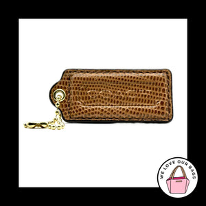 2.25" COACH Brown Snakeskin Exotic Leather Key Fob Bag Charm Keychain Hang Tag