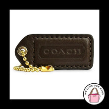 Load image into Gallery viewer, COACH Y2K VINTAGE Hang Tag 2" Brown Leather Bag Charm Keychain Fob Brass Medium

