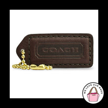Load image into Gallery viewer, COACH Y2K VINTAGE HangTag 2" Mahogany Brown Leather Bag Charm Keychain Fob Brass
