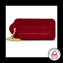 Load image into Gallery viewer, COACH VINTAGE DOUBLE SIDED Red Leather Brass Key Fob Bag Charm Keychain Hang Tag
