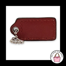 Load image into Gallery viewer, COACH HANG TAG 1.5" Rust Brown Leather Bag Charm Keychain Fob Nickel Small
