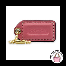 Load image into Gallery viewer, COACH Y2K VINTAGE Hang Tag 1.5" Pink Bag Charm Keychain Fob Leather Brass Small

