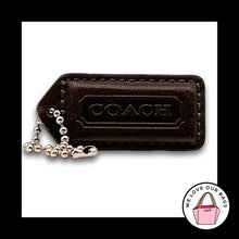 Load image into Gallery viewer, COACH Y2K VINTAGE Hang Tag Bag 2" Charm Keychain Fob Brown Leather Nickel Medium

