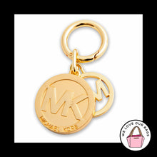 Load image into Gallery viewer, MICHAEL KORS Blue Swing Medallion Gold Brass Bag Charm Hang Tag Keychain Fob
