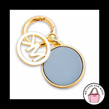 Load image into Gallery viewer, MICHAEL KORS Blue Swing Medallion Gold Brass Bag Charm Hang Tag Keychain Fob
