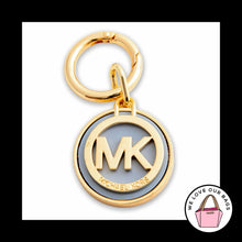 Load image into Gallery viewer, MICHAEL KORS Blue Swing Medallion Gold Brass Bag Charm Hang Tag Keychain Fob
