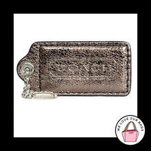 Load image into Gallery viewer, COACH POPPY HANG TAG 2.5" Gray Bronze Crackle Leather Bag Charm Keychain Fob
