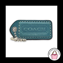 Load image into Gallery viewer, COACH Y2K VINTAGE Hang Tag 2" Blue Bag Charm Keychain Fob Leather Nickel Medium
