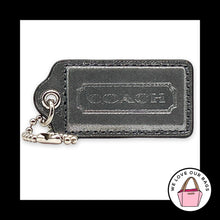 Load image into Gallery viewer, COACH POPPY HANG TAG 2.5" Silver Shimmer Leather Bag Charm Keychain Fob Large
