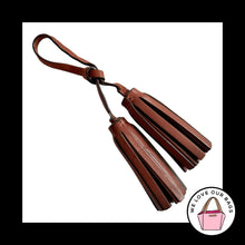 Load image into Gallery viewer, COACH LEGACY Cognac Brown Leather Tassel Strap Bag Charm Hang Tag Keychain Fob
