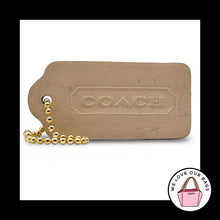 Load image into Gallery viewer, COACH VINTAGE DOUBLESIDED Hang Tag Bag Charm Keychain Fob Bone Beige Leather
