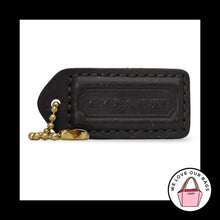 Load image into Gallery viewer, COACH Y2K VINTAGE Hang Tag 2" Mahogany Brown Leather Brass Bag Charm Keychain
